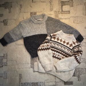Zara toddler Gray and Cream Sweater Set